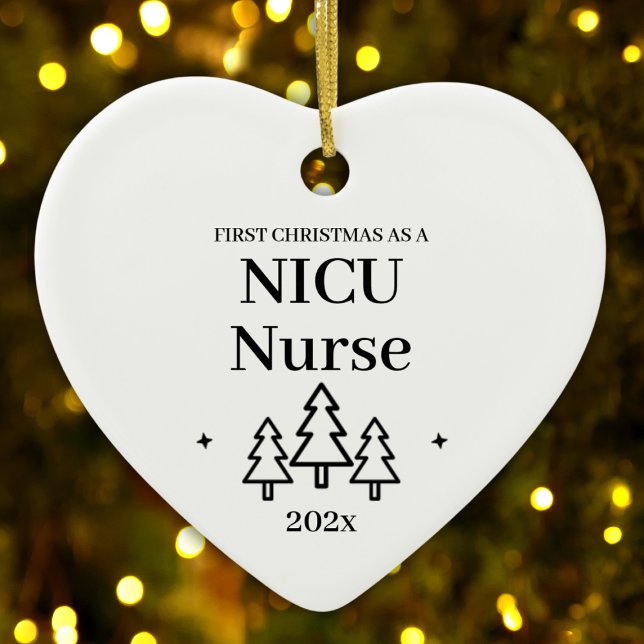 Adorno De Cerámica Primera Navidad Como Enfermera De Enfermería Neona (First Christmas As Nicu Nurse Neonatal Care Ceramic Ornament
)