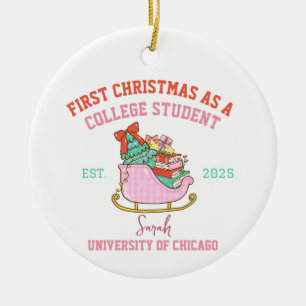 Adorno De Cerámica Primera Navidad como estudiante universitario est