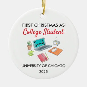 Adorno De Cerámica Primera Navidad como estudiante universitario, Pri