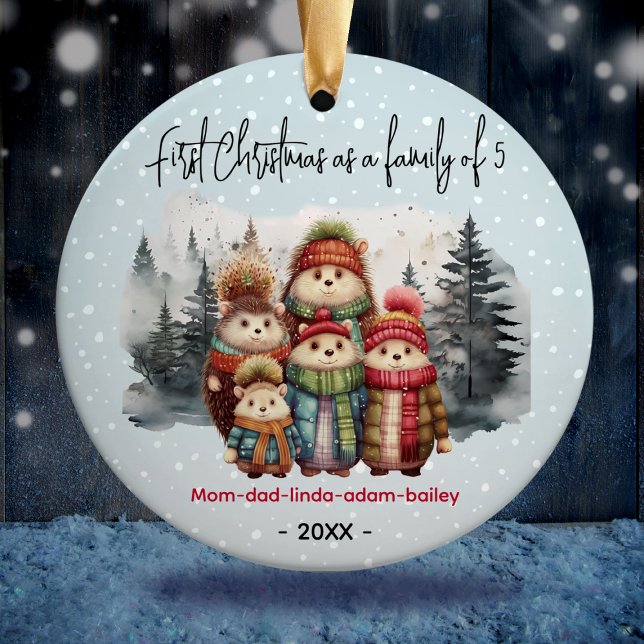 Adorno De Cerámica Primera Navidad como familia de 5 lindos animales (Subido por el creador)