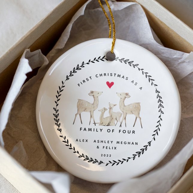 Adorno De Cerámica Primera Navidad Como Familia De Cuatro Deídos (Subido por el creador)