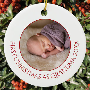 Adorno De Cerámica Primera Navidad como Foto de Abuela Bebé