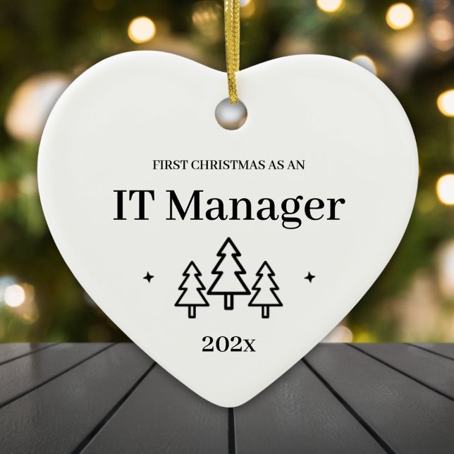 Adorno De Cerámica Primera Navidad como Gerente de TI 2024 (First Christmas As An IT Manager 2024 Ceramic Ornament
)
