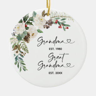 Adorno De Cerámica Primera Navidad como Gran Abuela Regala Cerámica