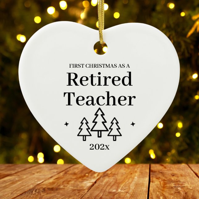 Adorno De Cerámica Primera Navidad Como Jubilación De Maestros Retira (First Christmas As Retired Teacher Retirement Ceramic Ornament
)