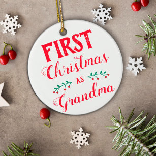 Adorno De Cerámica Primera Navidad como la abuela blanca con la foto 