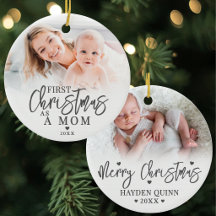Primera Navidad como mamá bebé foto madre
