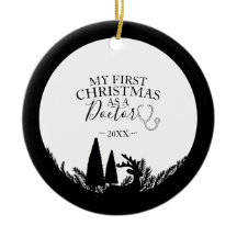 Primera Navidad como médico Silueta elegante