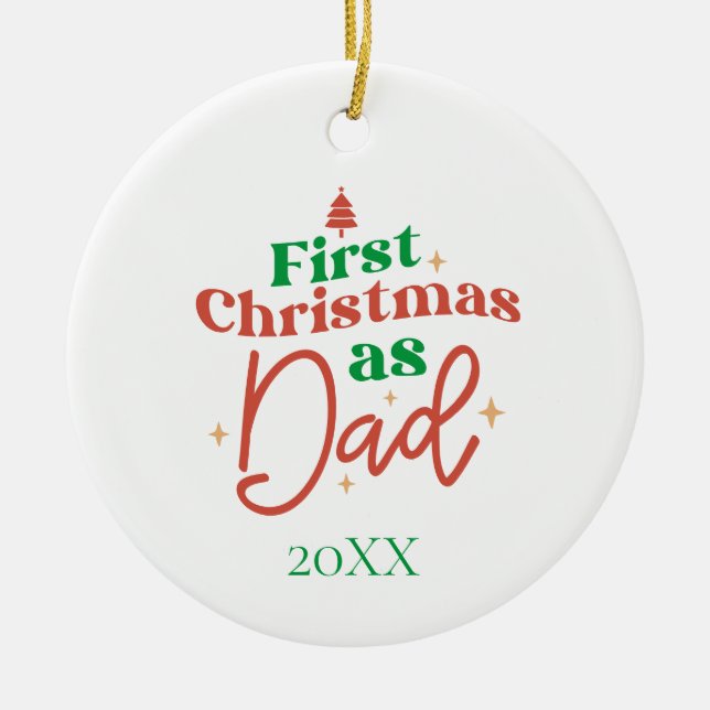 Adorno De Cerámica Primera Navidad como padre nuevo (Frente)