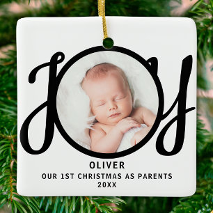 Adorno De Cerámica Primera Navidad como Padres Foto Recuerdo de Alegr