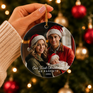Adorno De Cerámica Primera Navidad como Padres para Nueva Mamá y Papá