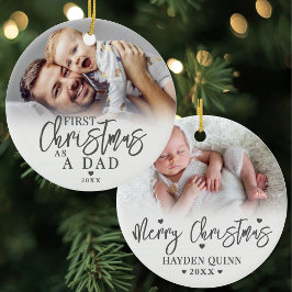 Adorno De Cerámica Primera Navidad como Papá Foto de Bebé Padre