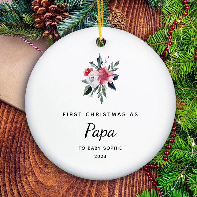 Adorno De Cerámica Primera Navidad como papá | Sencillo y elegante (A holiday keepsake for his first Christmas as Papa)