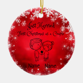 Adorno De Cerámica Primera Navidad Como Pareja - Simplemente Casada
