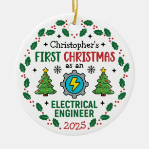Adorno De Cerámica Primera Navidad Como Personalizado De Ingeniería E