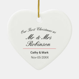 Adorno De Cerámica Primera Navidad como Sr. y Sra.