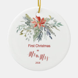 Adorno De Cerámica Primera Navidad como Sr. y Sra. 2018