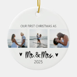 Adorno De Cerámica Primera Navidad como Sr. y Sra. Ornament