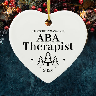 Adorno De Cerámica Primera Navidad como Terapeuta Aba Análisis de Com