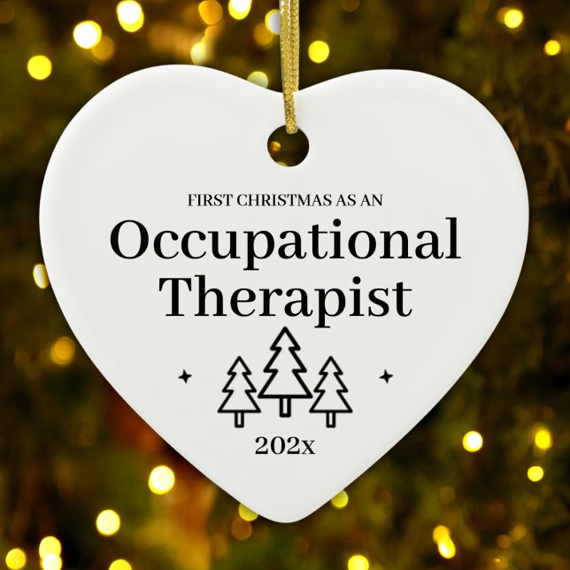 Adorno De Cerámica Primera Navidad como terapeuta ocupacional (First Christmas As Occupational Therapist Ceramic Ornament
)