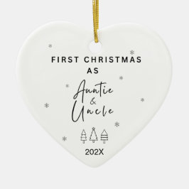 Adorno De Cerámica Primera Navidad como tía y foto del tío