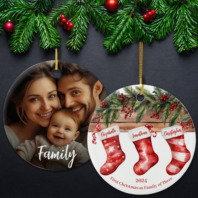 Adorno De Cerámica Primera Navidad con nombre familiar fotografía de  (Subido por el creador)