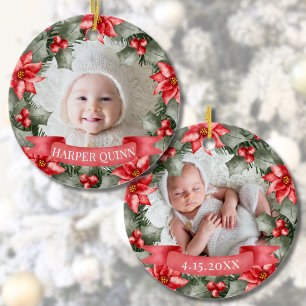 Adorno De Cerámica Primera Navidad de Bebé Personalizada