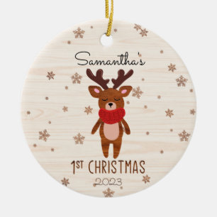 Adorno De Cerámica Primera Navidad de bebé reno de navidades