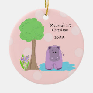 Adorno De Cerámica Primera Navidad de Hippo Baby