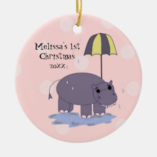 Adorno De Cerámica Primera Navidad de Hippo Baby