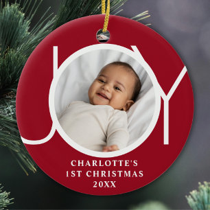 Adorno De Cerámica Primera Navidad de la Bebé Personalizada Foto Aleg