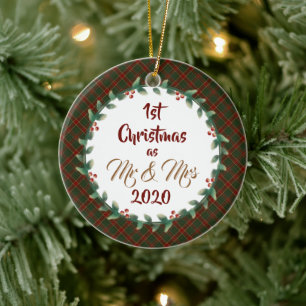 Adorno De Cerámica Primera Navidad de la pareja