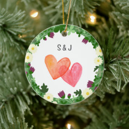Adorno De Cerámica Primera Navidad de la pareja junto con regalo reci