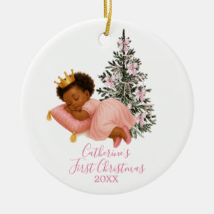 Adorno De Cerámica Primera Navidad de la Princesa Durmiente Bebé Niña