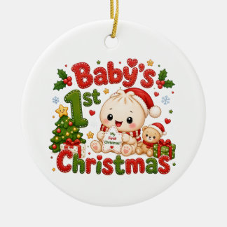 Adorno De Cerámica Primera Navidad del bebé