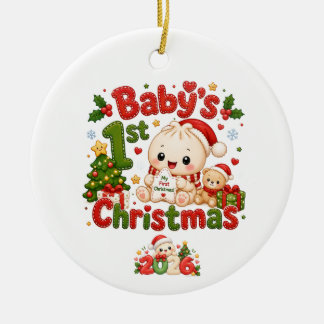 Adorno De Cerámica Primera Navidad del bebé