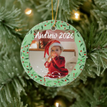 Primera Navidad del bebé con flores personalizadas