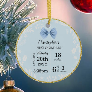 Adorno De Cerámica Primera Navidad del bebé con foto