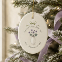 Primera Navidad del bebé con la flor de nacimiento