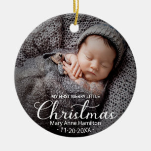 Adorno De Cerámica Primera Navidad del Bebé Foto