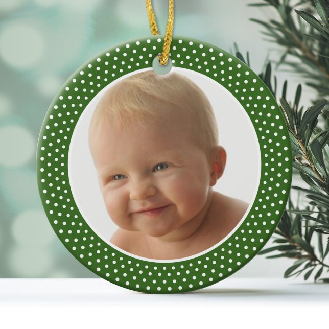 Adorno De Cerámica Primera Navidad del Bebé - FOTO (Personalized Christmas Photo Ornament)