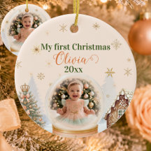 Primera Navidad del Bebé Foto Personalizada
