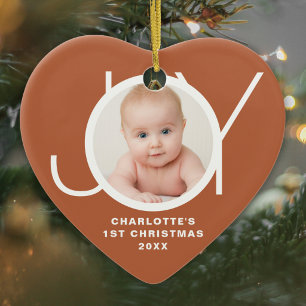 Adorno De Cerámica Primera Navidad del Bebé Foto Personalizada Alegrí