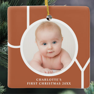 Adorno De Cerámica Primera Navidad del Bebé Foto Personalizada de Ter