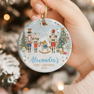 Adorno De Cerámica Primera Navidad del bebé Niño Acuarela Cascanueces