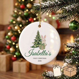 Adorno De Cerámica Primera Navidad del bebé personalizada en cerámica