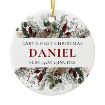 Primera Navidad del bebé personalizada Floral de i