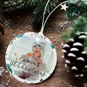 Adorno De Cerámica Primera Navidad del Bebé Personalizada Navidad