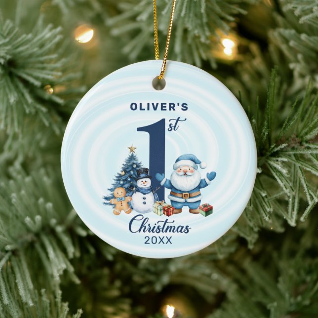Adorno De Cerámica Primera Navidad del bebé personalizado (Árbol)