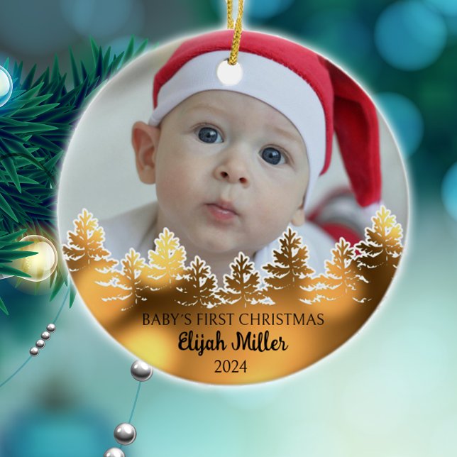 Adorno De Cerámica Primera Navidad del personalizado Photo Baby (Subido por el creador)